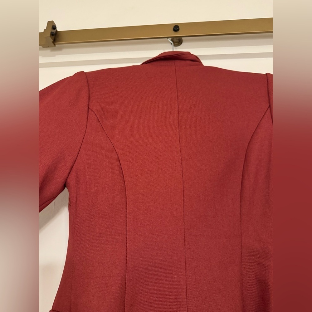 Pretty Little Things Burgundy Women’s Blazer, Women’s Maroon Blazer - Picture 10 of 14